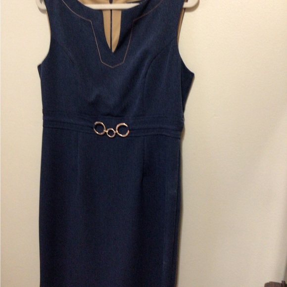 Ladies navy denmin look dress - Picture 2 of 7